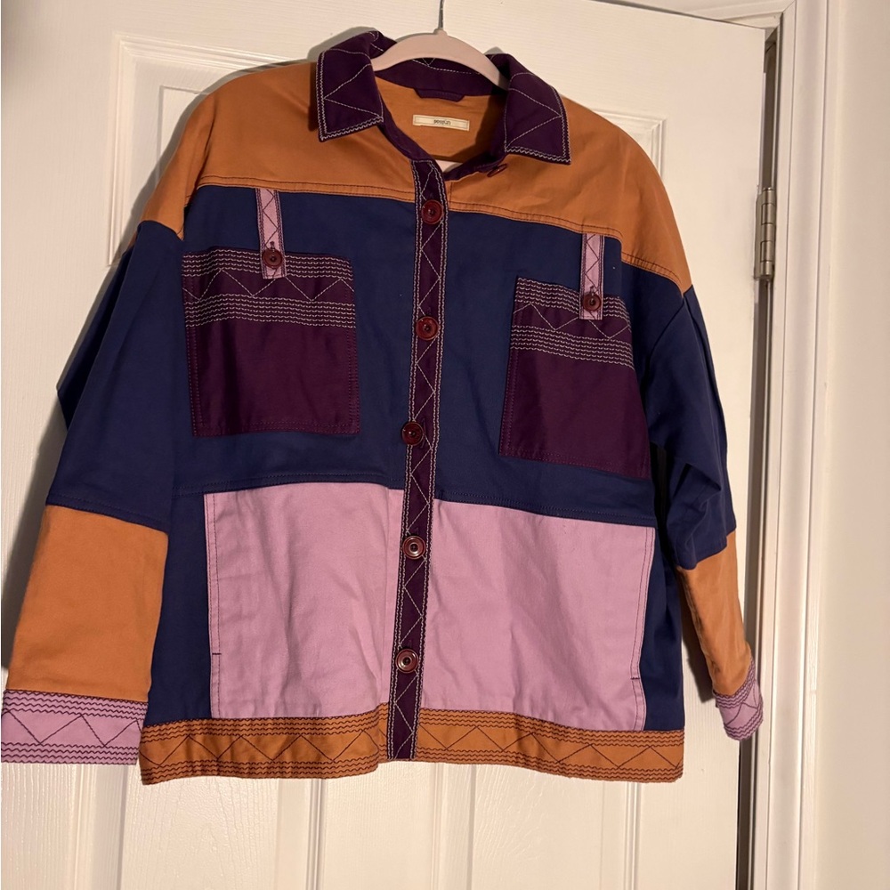 Multicolor Patchwork Utility Jacket - image 1